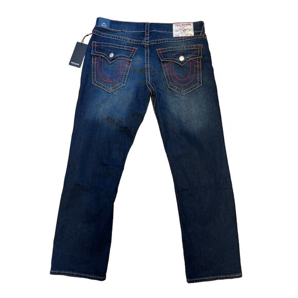 True Religion Jeans Ricky Big T Flap Relaxed Straight Men’s 36x30 Dark Mahogany - Picture 3 of 10